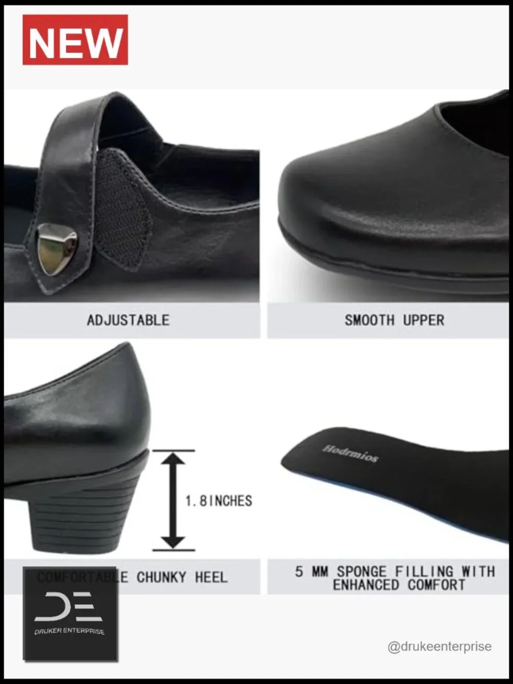 Low Heel Pumps, Comfortable Slip-Ons Casual Work Office Round Toe Dressy Shoes